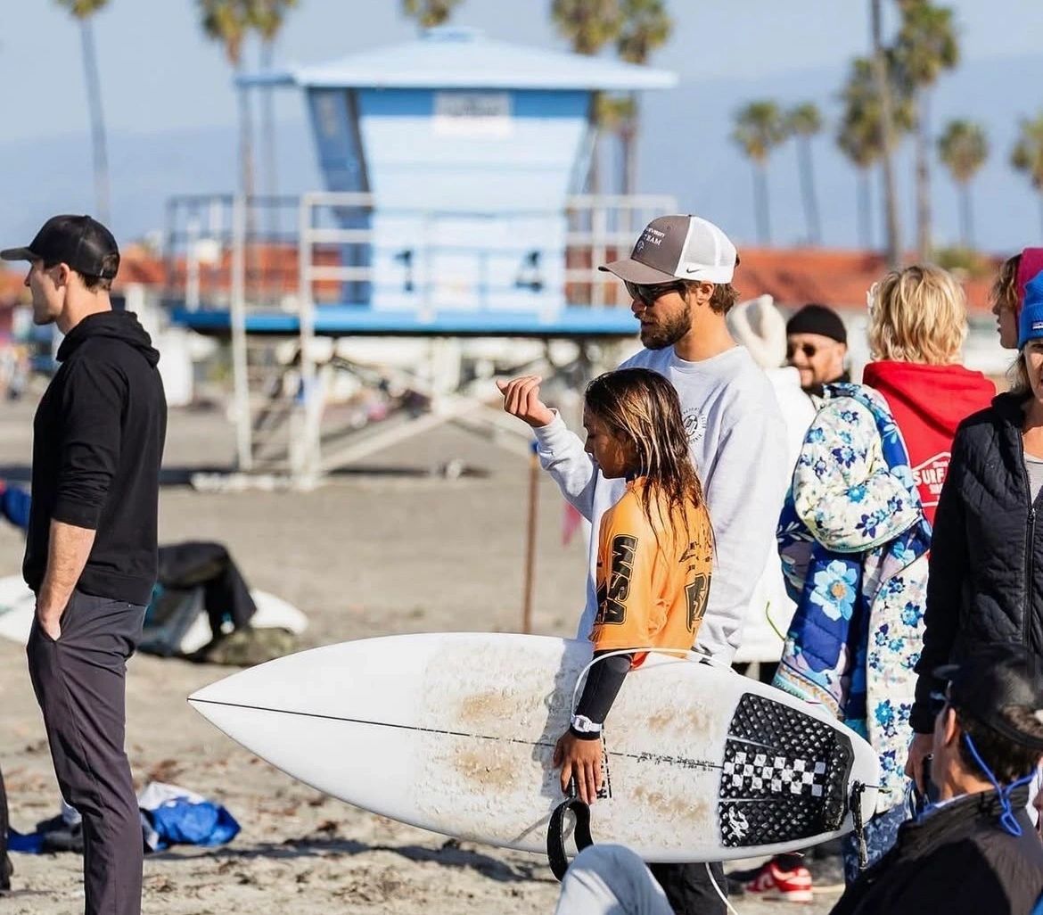Young surfer at a contest