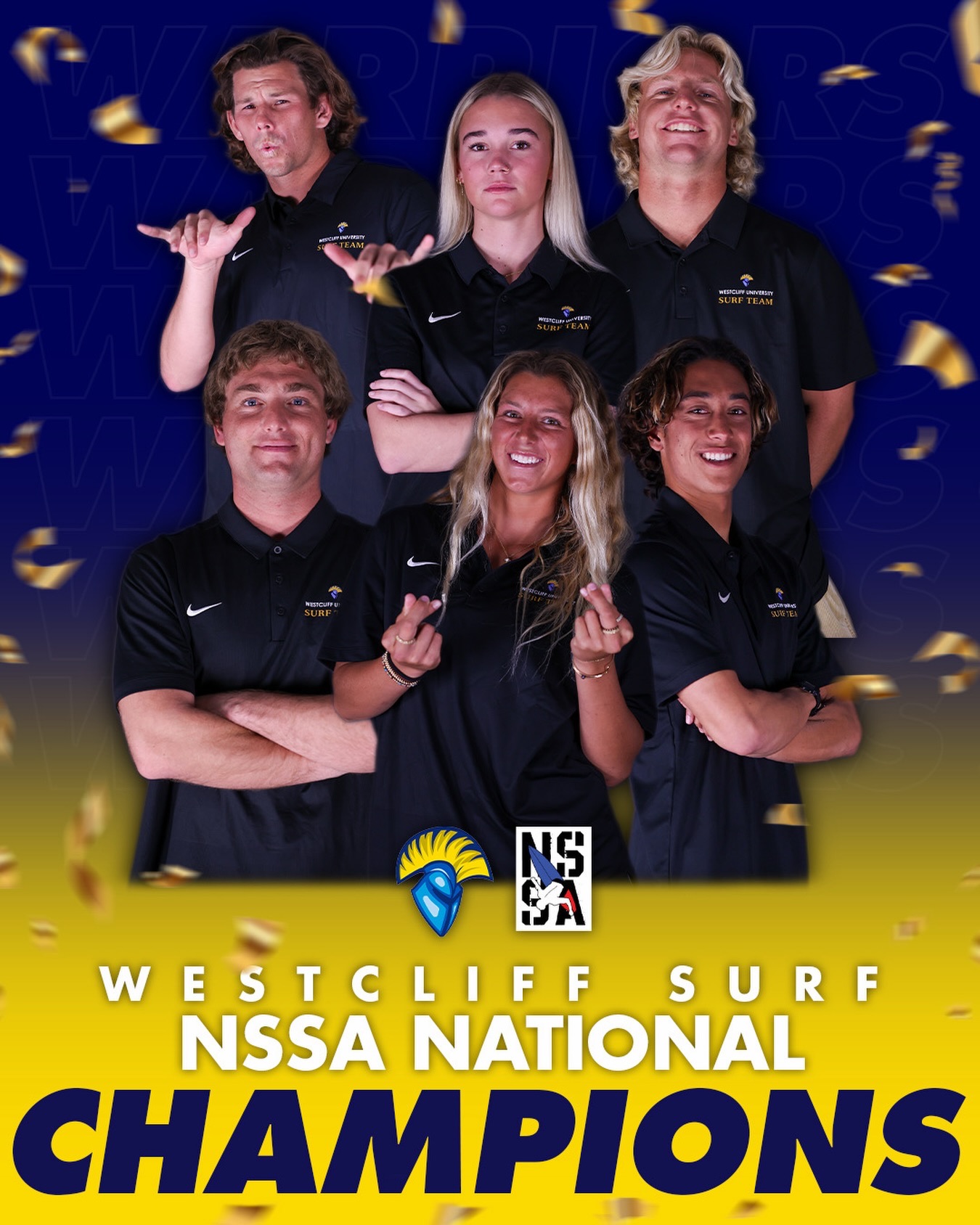 Westcliff Surf, NSSA National Champions: the 2026 Westcliff University surf team
